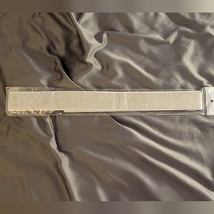 NWT White Elastic Rhinestone Waist Belt